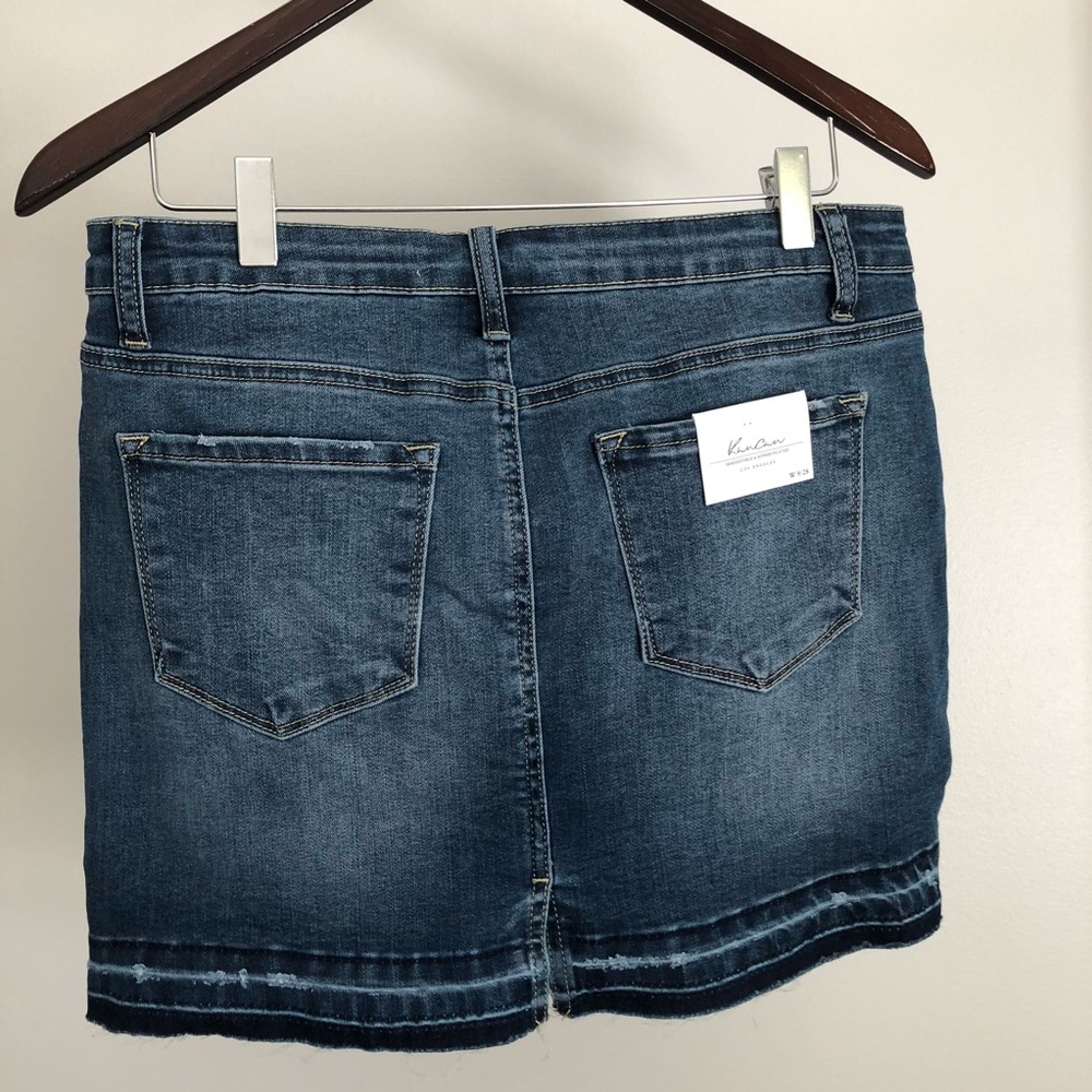 KanCan Jeans Medium Wash Released Hem Skirt - Picture 4 of 4